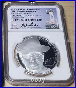 Pawn Stars Original Old Man Medallion 1oz. 999 Silver NGC Certified with Pouch