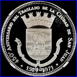 Puerto Rico 1971 Transfer Of San Juan Pure Silver Medal Ngc Ms-67 Dpl Rare