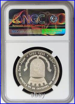 Puerto Rico 1971 Transfer Of San Juan Pure Silver Medal Ngc Ms-67 Dpl Rare