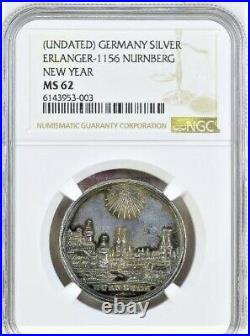 RAFFLER NURNBERG CITY Silver Medal n. D. City view NGC MS 62