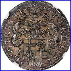 Rare Finest & Only @ Pcgs & Ngc Ms63 1596 Netherland Utrecht Silver Medal Toned