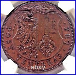 Rare Swiss 1887 Bronze Shooting Medal Geneva R-631c Mintage-300 NGC MS64 Geneve