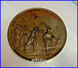 Rare Swiss 1895 Bronze Shooting Medal Geneva R-687c NGC MS64 Mintage-230