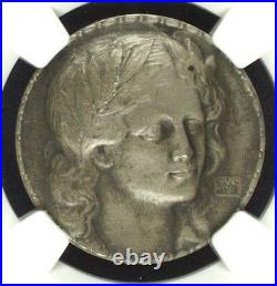 Rare Swiss 1911 Silver Medal Shooting Fest Basel Beautiful Woman R-133b NGC MS64