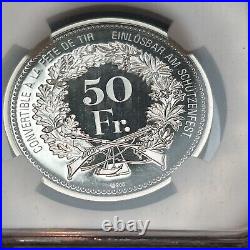 SASA 2015 Switzerland Silver 50 Francs Shooting Medal Ngc Pf69uc Federal Wallis