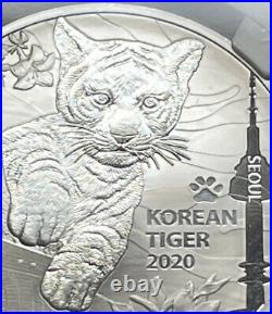 South Korea 2020 Silver Korean Tiger Cub 1 oz Official Mint Medal NGC MS 69