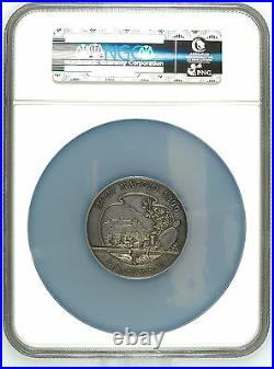 Swiss 1900 Silver Shooting Medal NGC MS62 Rare Ticino Bellizona R-1414a