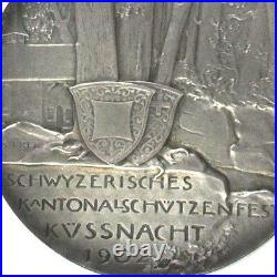 Swiss 1902 Silver Medal Shooting Fest Schwyz Kussnacht R-1078a AR NGC MS64 Rare