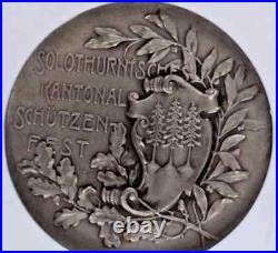 Swiss 1905 Silver Shooting Medal Solothurn Olten R-1127a Switzerland NGC MS64