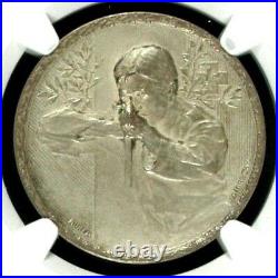 Swiss 1913 Silver Medal Shooting Fest Neuchatel Chaux de Fonds R-994a NGC MS64
