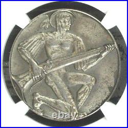 Swiss 1937 Silver Medal Shooting Fest Zurich Uster NGC MS63 Rare R-1868a