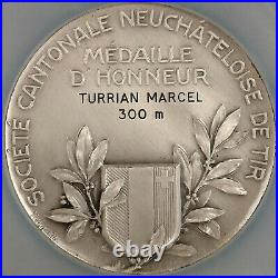 Swiss Shooting Fest Medal, R-1003a, AR, 60 mm, Neuchatel, MS 60 by NGC