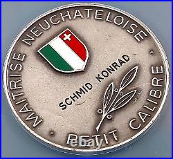 Swiss Shooting Fest Medal, R-1021, Silvered-AE, 50 mm, Neuchatel, MS 64 by NGC