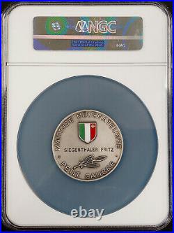 Swiss Shooting Fest Medal, R-1021, Silvered-AE, 50 mm, Neuchatel, NGC MS 63