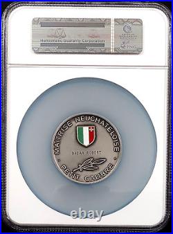 Swiss Shooting Fest Medal, R-1021, Silvered-AE, 50 mm, Neuchatel, NGC MS 64