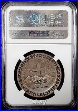Swiss Shooting Fest Medal, R-1970a, AR, 35 mm, NGC MS 61! Engraved! Sku 005