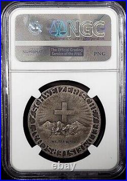 Swiss Shooting Fest Medal, R-1970a, AR, 35 mm, NGC MS 62! Engraved! Sku 004