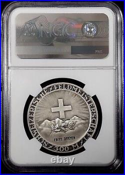 Swiss Shooting Fest Medal, R-1970a, AR, 35 mm, NGC MS 65! Engraved! Sku 012