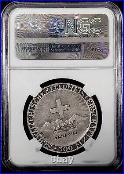 Swiss Shooting Fest Medal, R-1973a, AR, 35 mm, NGC MS 64! Engraved! Sku 006