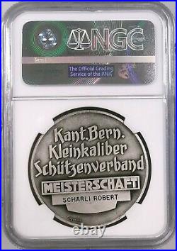 Swiss Shooting Fest Medal, R-390a, silvered AE, 40 mm, Bern, MS 64 by NGC