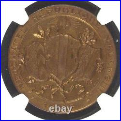 Switzerland 1898 Bronze Shooting Medal Neuchatel NGC MS64 Mintage-100 R-975b
