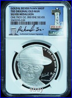 The Original Old Man Pawn Stars 1 Oz. 999 Silver Medallion NGC Certified
