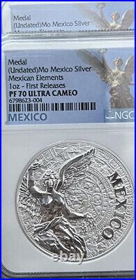 UNDATED Elementos Mexicanos 1 oz Mexico Silver Medal Mexican Elements NGC PF70