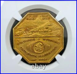 UNDATED GOLD FILLED MEDAL CO WY NUMISMATIC ASSOC BEST OF SHOW Longmont NGC MS68
