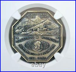 UNDATED SILVER MEDAL CO & WY NUMISMATIC ASSOC. Pikes Peak Mine NGC MS68