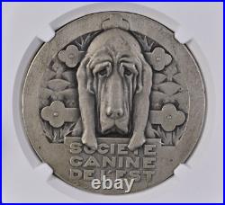 (UPDATED) FRANCE BRONZE EASTERN CANINE SOCIETY CONTAUX (41mm) SILVERED -NGC MS64