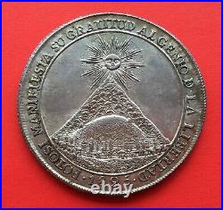 Very Raresilver Medal Proclamation Bolivia Potosi Simon Bolivar 1825 Ms62